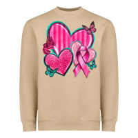Breast Cancer Hearts Heavyweight Sweatshirt | Teevron