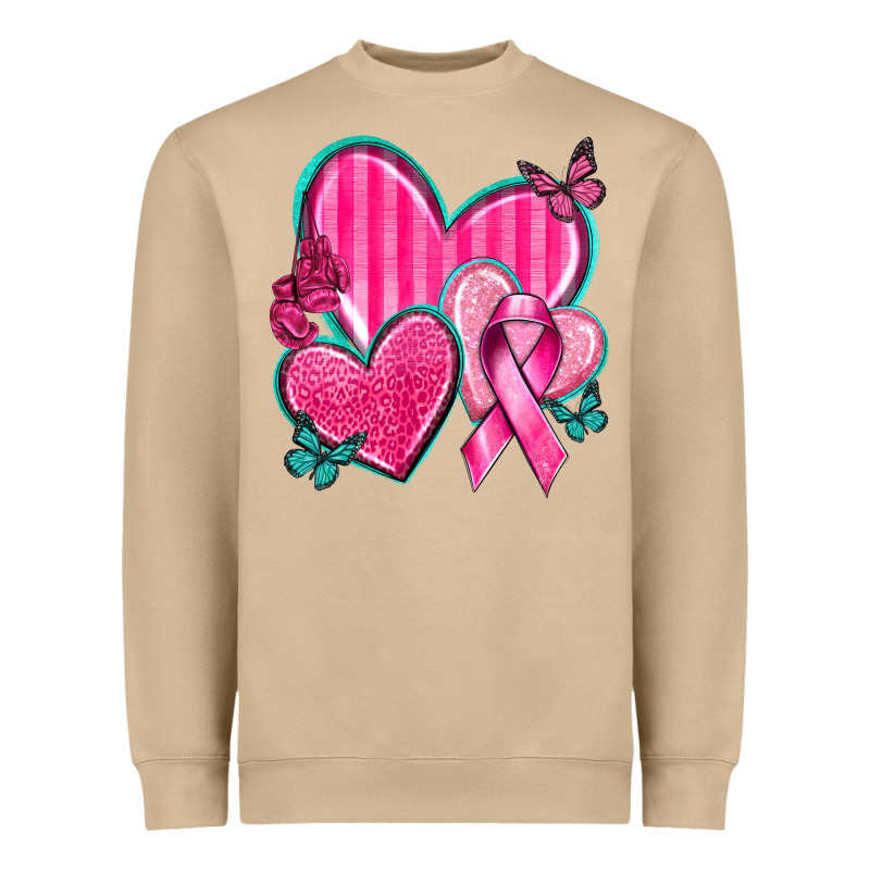 Breast Cancer Hearts Heavyweight Sweatshirt by texasbilliewilder | Teevron
