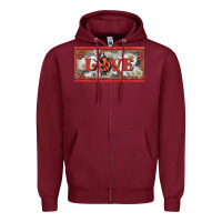 Burgundy love ladybug    license plate template Zipper Hoodie - BarkalooDesign