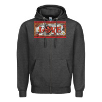 Charcoal Heather love ladybug    license plate template Zipper Hoodie - BarkalooDesign