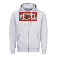 Heather Grey love ladybug    license plate template Zipper Hoodie - BarkalooDesign