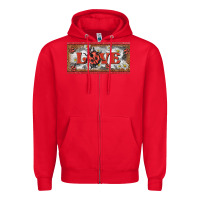 Red love ladybug    license plate template Zipper Hoodie - BarkalooDesign