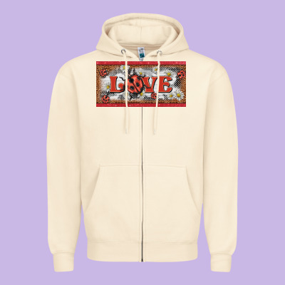 Love Ladybug    License Plate Template Zipper Hoodie Designed By Barkaloodesign