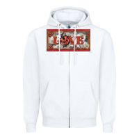 White love ladybug    license plate template Zipper Hoodie - BarkalooDesign