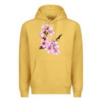 Antique Gold Peach Blossom Illustrations Premium Hoodie - LillyAllenDesigns