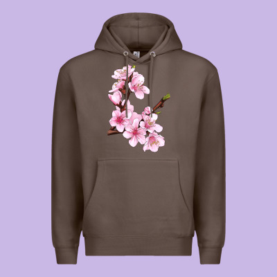 Peach Blossom Illustrations Premium Hoodie Designed By Lillyallendesigns