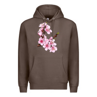 Coffee Peach Blossom Illustrations Premium Hoodie - LillyAllenDesigns