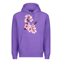Purple Peach Blossom Illustrations Premium Hoodie - LillyAllenDesigns