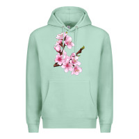 Seafoam Peach Blossom Illustrations Premium Hoodie - LillyAllenDesigns