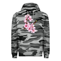Slate Camo Peach Blossom Illustrations Premium Hoodie - LillyAllenDesigns