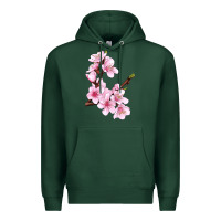 Sports Green Peach Blossom Illustrations Premium Hoodie - LillyAllenDesigns