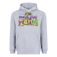 Heather Grey mardi gras mama Heavyweight Hoodie - MaliasSmallBusiness