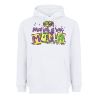 White mardi gras mama Heavyweight Hoodie - MaliasSmallBusiness