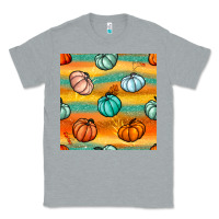 Heather Grey Pumpkin And Glitter Seamless Pattern Classic Tee - BundleAndBundleShop