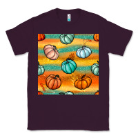 Plum Pumpkin And Glitter Seamless Pattern Classic Tee - BundleAndBundleShop