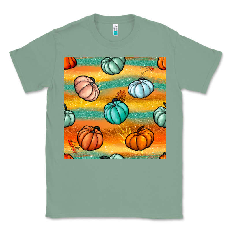 Pumpkin And Glitter Seamless Pattern Classic Tee by BundleAndBundleShop | Teevron