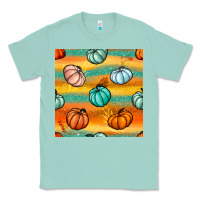 Seafoam Pumpkin And Glitter Seamless Pattern Classic Tee - BundleAndBundleShop
