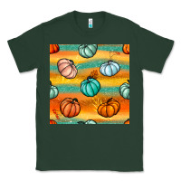 Sports Green Pumpkin And Glitter Seamless Pattern Classic Tee - BundleAndBundleShop