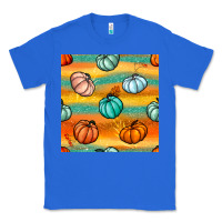 True Royal Pumpkin And Glitter Seamless Pattern Classic Tee - BundleAndBundleShop