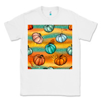 White Pumpkin And Glitter Seamless Pattern Classic Tee - BundleAndBundleShop