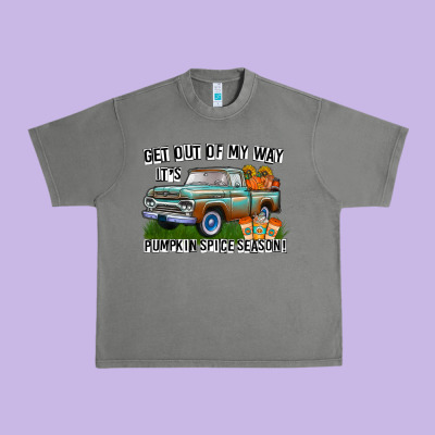 Get Out Of My Way It's Pumpkin Spice Season Urban Heavy Tee Designed By Cowhidedigitalart