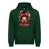 Forest Green one loved mama messy bun Urban Hoodie - texasbilliewilder