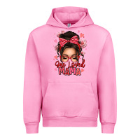 Fuchsia Pink one loved mama messy bun Urban Hoodie - texasbilliewilder