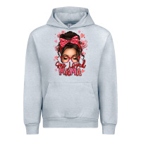 Heather Grey one loved mama messy bun Urban Hoodie - texasbilliewilder