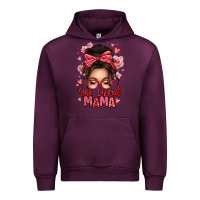 Mauve Wine one loved mama messy bun Urban Hoodie - texasbilliewilder