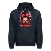 Navy one loved mama messy bun Urban Hoodie - texasbilliewilder