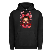 Pigment Black one loved mama messy bun Urban Hoodie - texasbilliewilder
