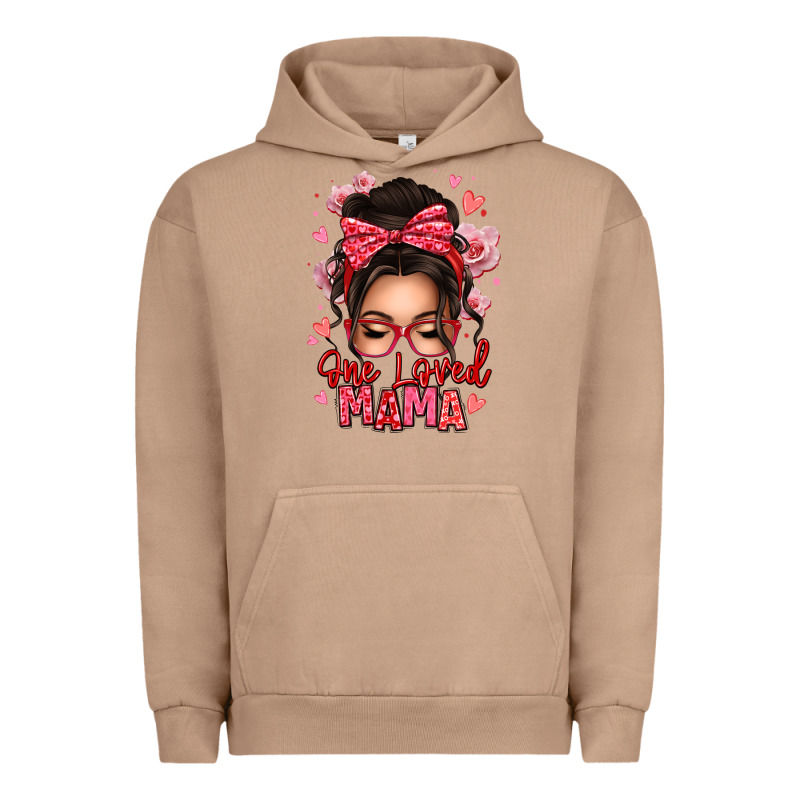 One Loved Mama Messy Bun Urban Hoodie by texasbilliewilder | Teevron