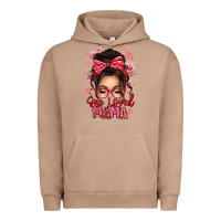 Pigment Burro one loved mama messy bun Urban Hoodie - texasbilliewilder