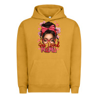 Pigment Peanut Butter one loved mama messy bun Urban Hoodie - texasbilliewilder