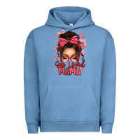 Pigment Pebble Blue one loved mama messy bun Urban Hoodie - texasbilliewilder