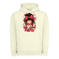 Pigment Pistachio one loved mama messy bun Urban Hoodie - texasbilliewilder