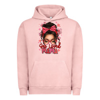 Pigment Salmon one loved mama messy bun Urban Hoodie - texasbilliewilder