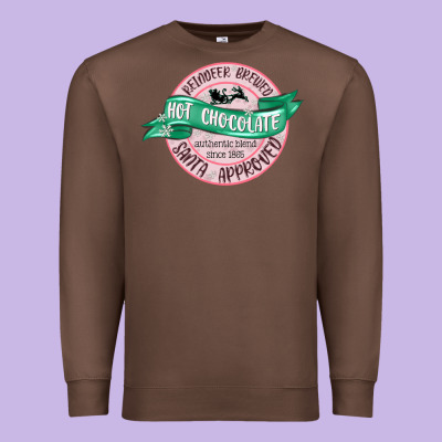 Reindeer Brewed Santa Approved Pink Premium Sweatshirt Designed By Maliassmallbusiness