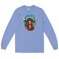 Colony Blue texas longhorn indian headdress Long Sleeve Tee - JahusDesignShop