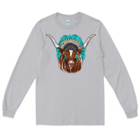 Texas Longhorn Indian Headdress Long Sleeve Tee | Teevron