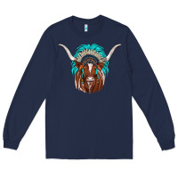 Navy texas longhorn indian headdress Long Sleeve Tee - JahusDesignShop