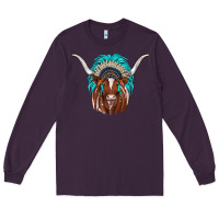Plum texas longhorn indian headdress Long Sleeve Tee - JahusDesignShop