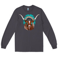 Smoke texas longhorn indian headdress Long Sleeve Tee - JahusDesignShop