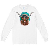 White texas longhorn indian headdress Long Sleeve Tee - JahusDesignShop
