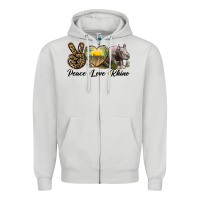 Dove Grey peace love rhino Zipper Hoodie - LillyAllenDesigns