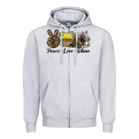 Heather Grey peace love rhino Zipper Hoodie - LillyAllenDesigns