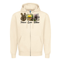 Sandshell peace love rhino Zipper Hoodie - LillyAllenDesigns