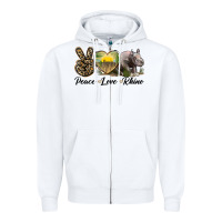 White peace love rhino Zipper Hoodie - LillyAllenDesigns