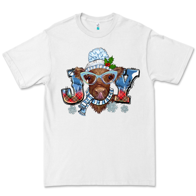 Christmas Snow Cow Joy Premium Tee by BarkalooDesign | Teevron