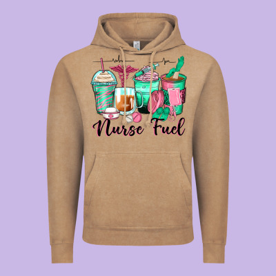 Nurse Fuel Coffee Cups Vintage Hoodie Designed By Zillion Design Studio